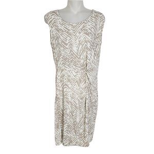 Ann Taylor Loft Women Dress Small Jersey Knit Sleeveless Knot Waist Animal Print